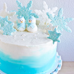 winter wonderland ombre cake