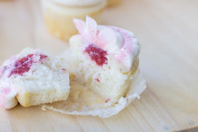 surprise center strawberry cupcake